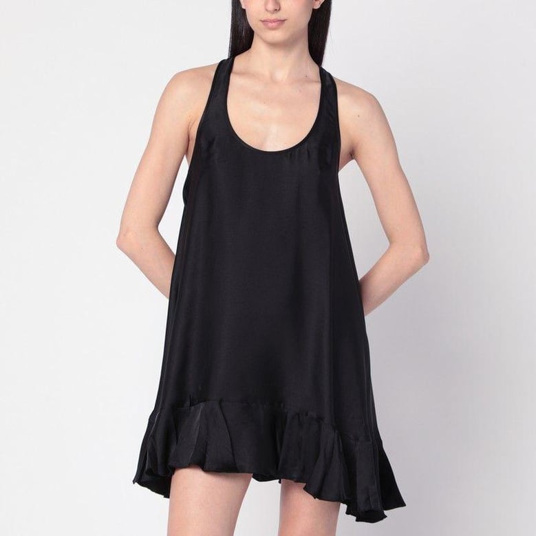 black lilith dress in silk blend by Selfnex