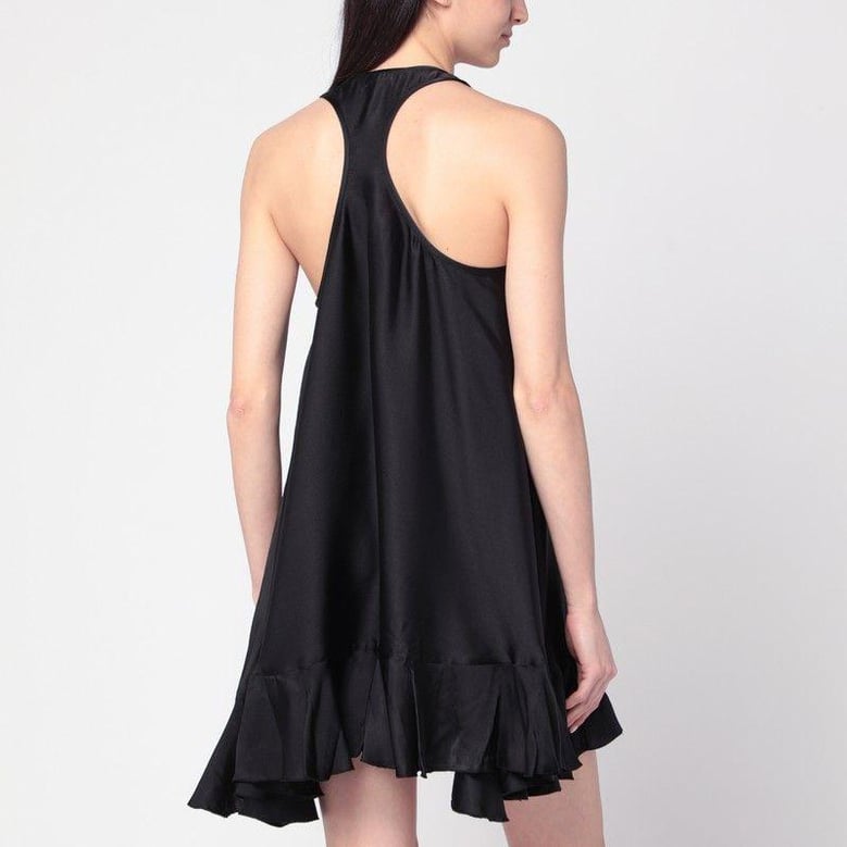 black lilith dress in silk blend by Selfnex