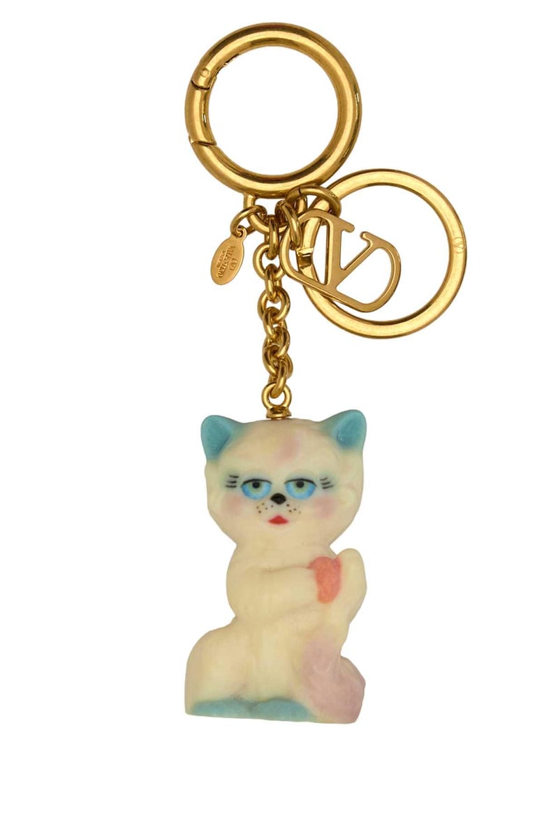 multicolor metal and nylon le chat de la maison keyring by Selfnex