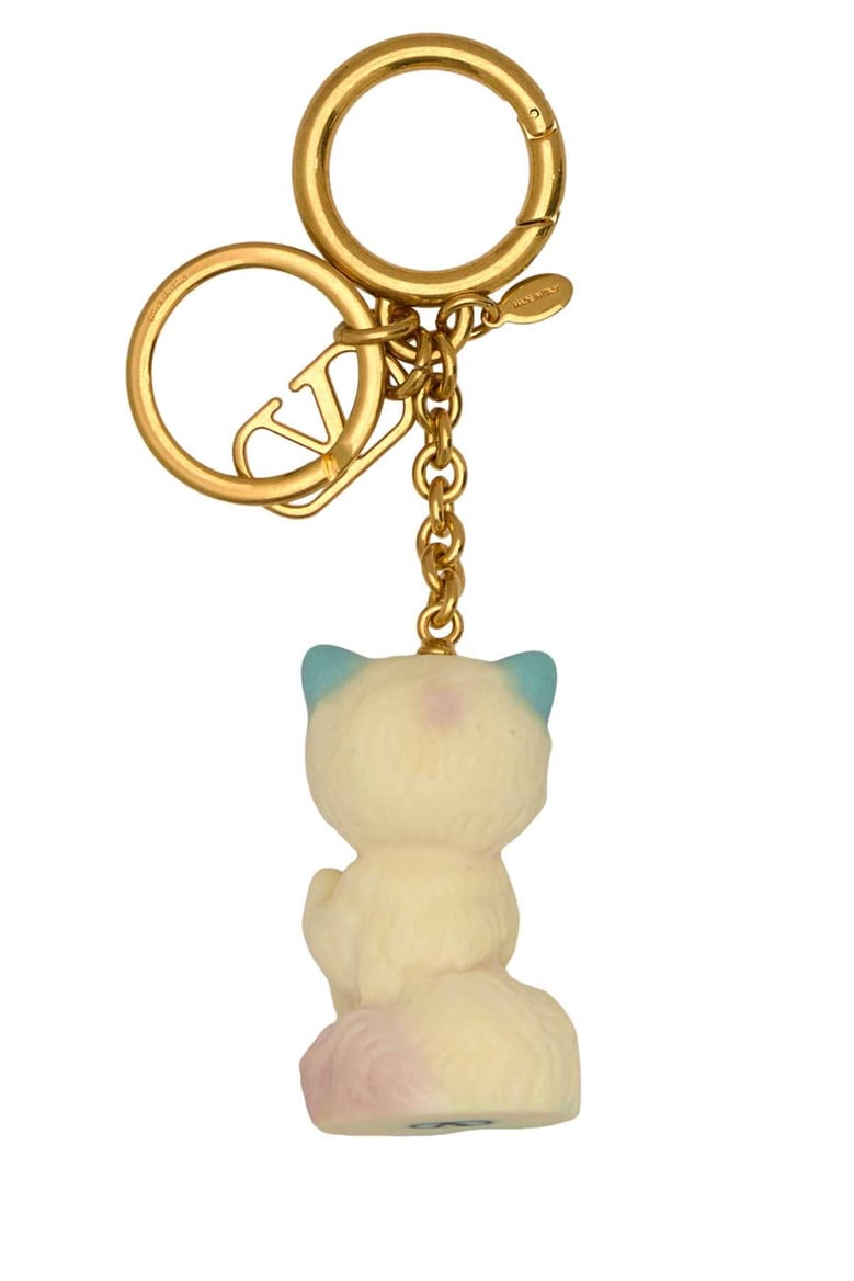 multicolor metal and nylon le chat de la maison keyring by Selfnex
