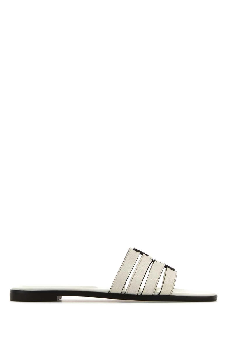 ivory leather ines slippers by Selfnex