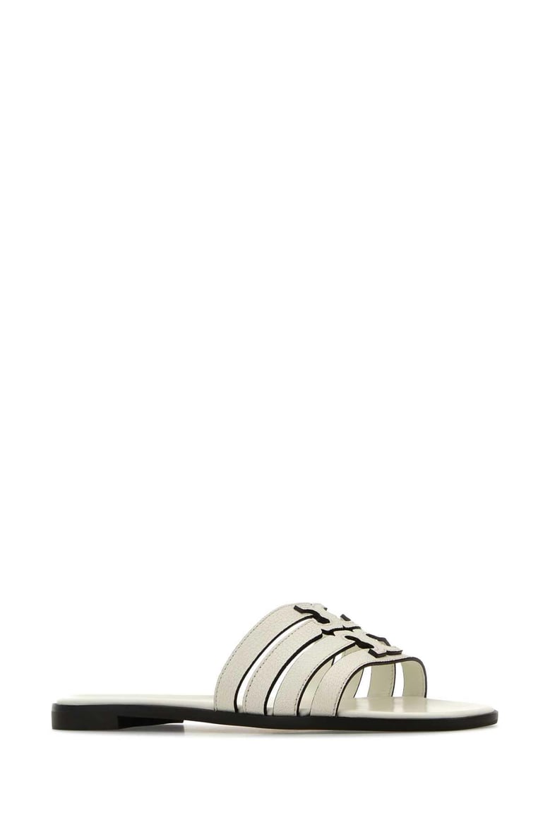 ivory leather ines slippers by Selfnex