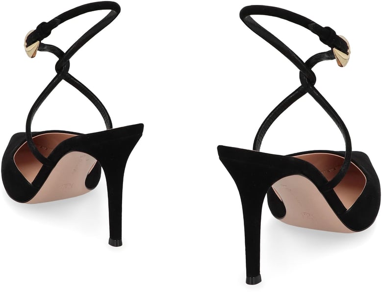 suede slingback pumps by Selfnex