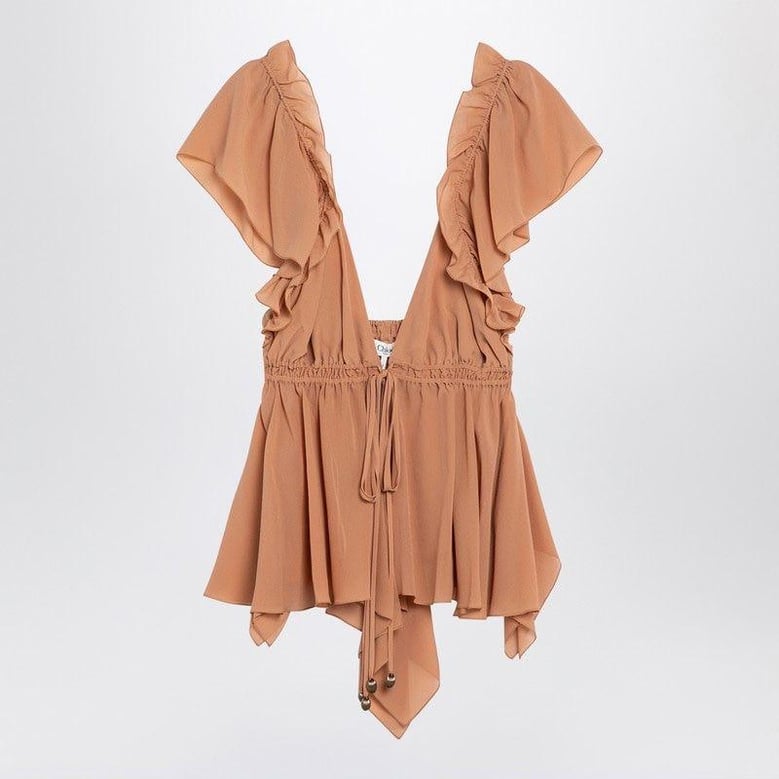 ruffled silk top by Selfnex