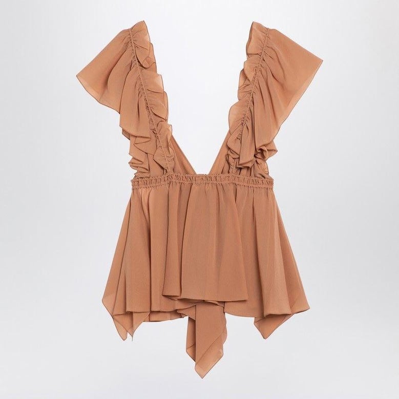 ruffled silk top by Selfnex