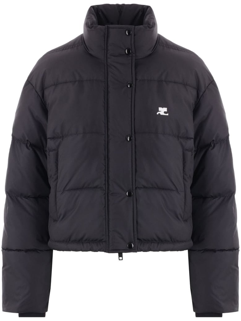 black polyester polyamide nylon elastane coat by Selfnex