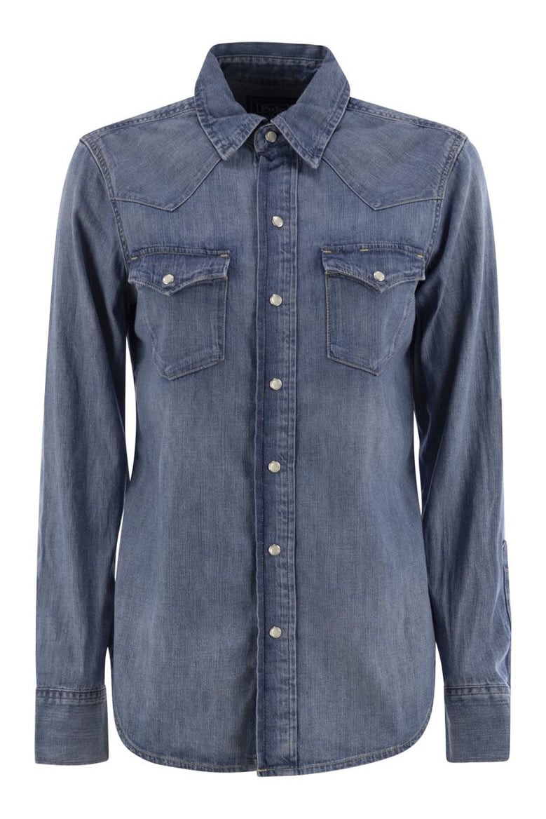 denim western shirt by Selfnex