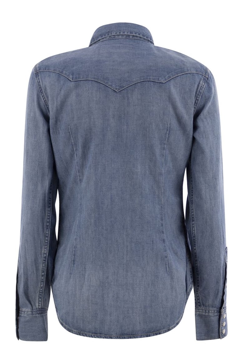 denim western shirt by Selfnex