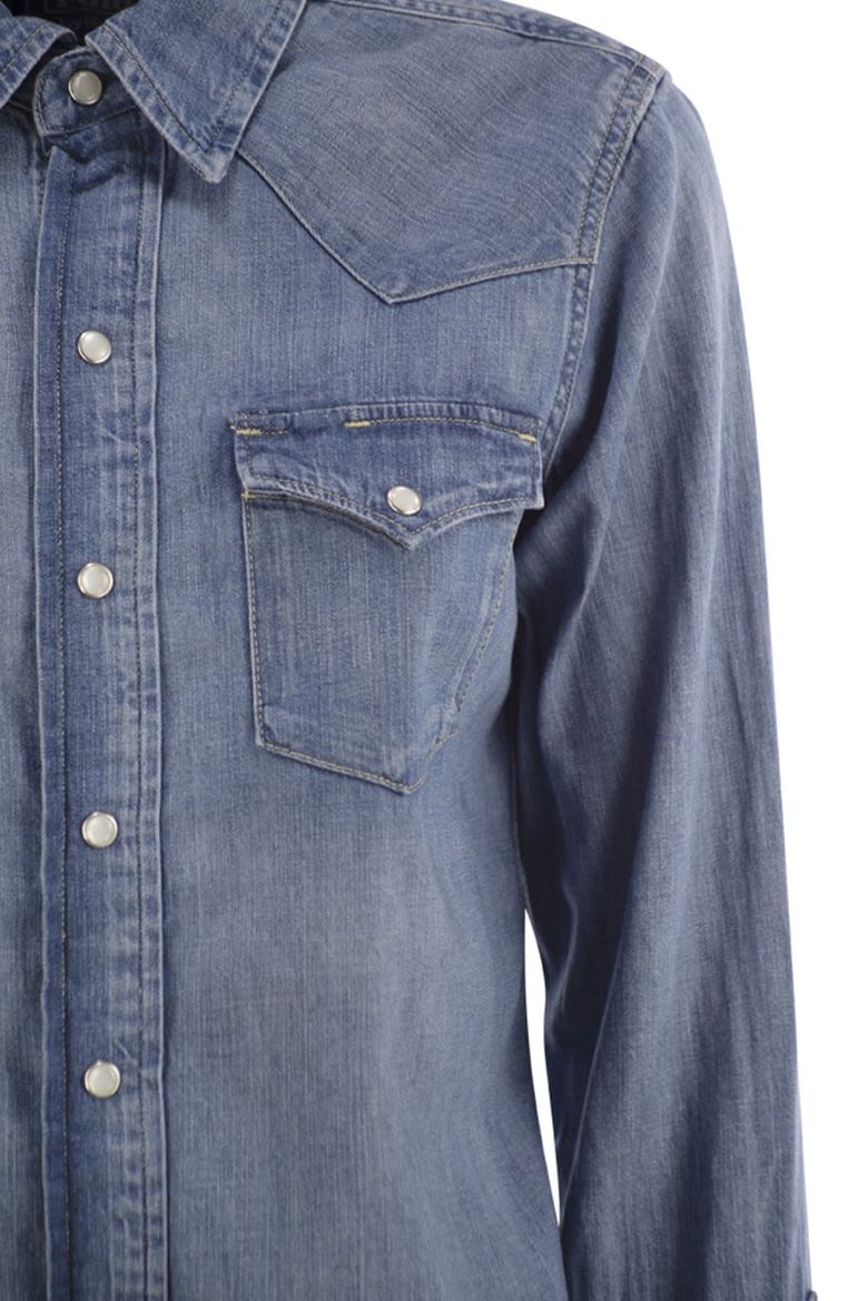 denim western shirt by Selfnex