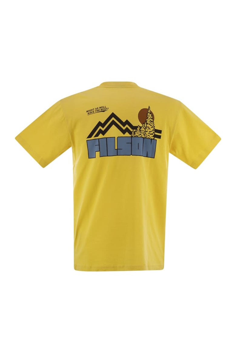 t-shirt with graphics on chest and back by Selfnex