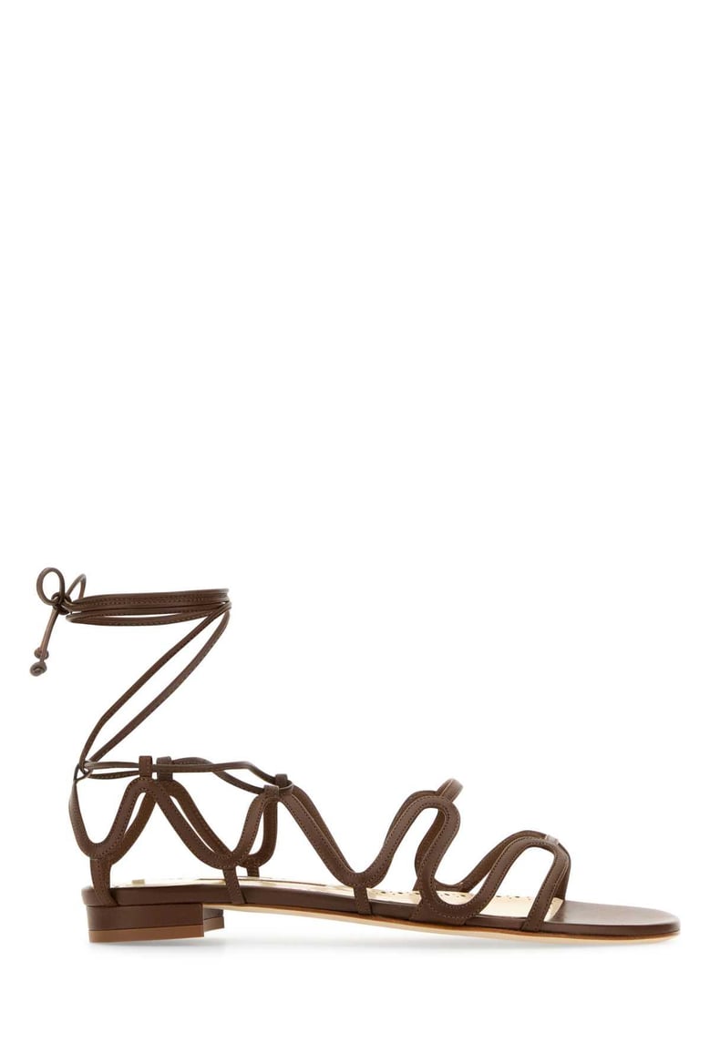 brown leather fawda sandals by Selfnex