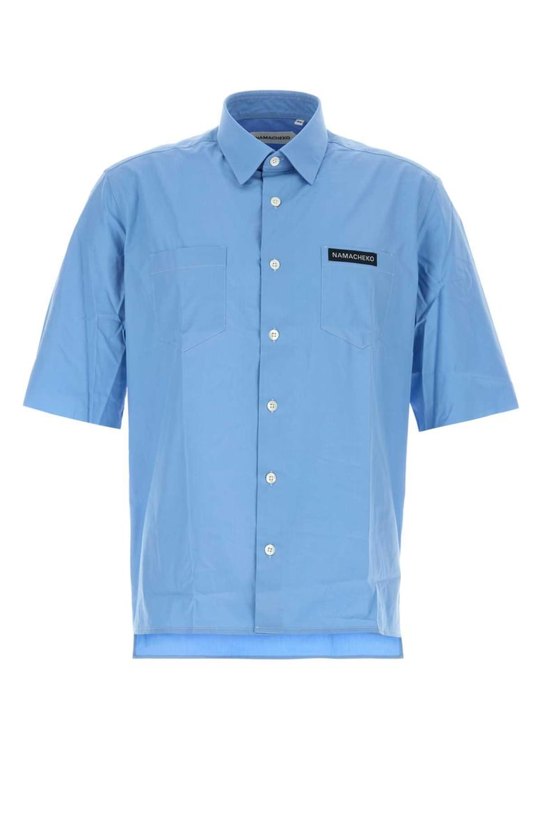 cerulean blue poplin guardia shirt by Selfnex