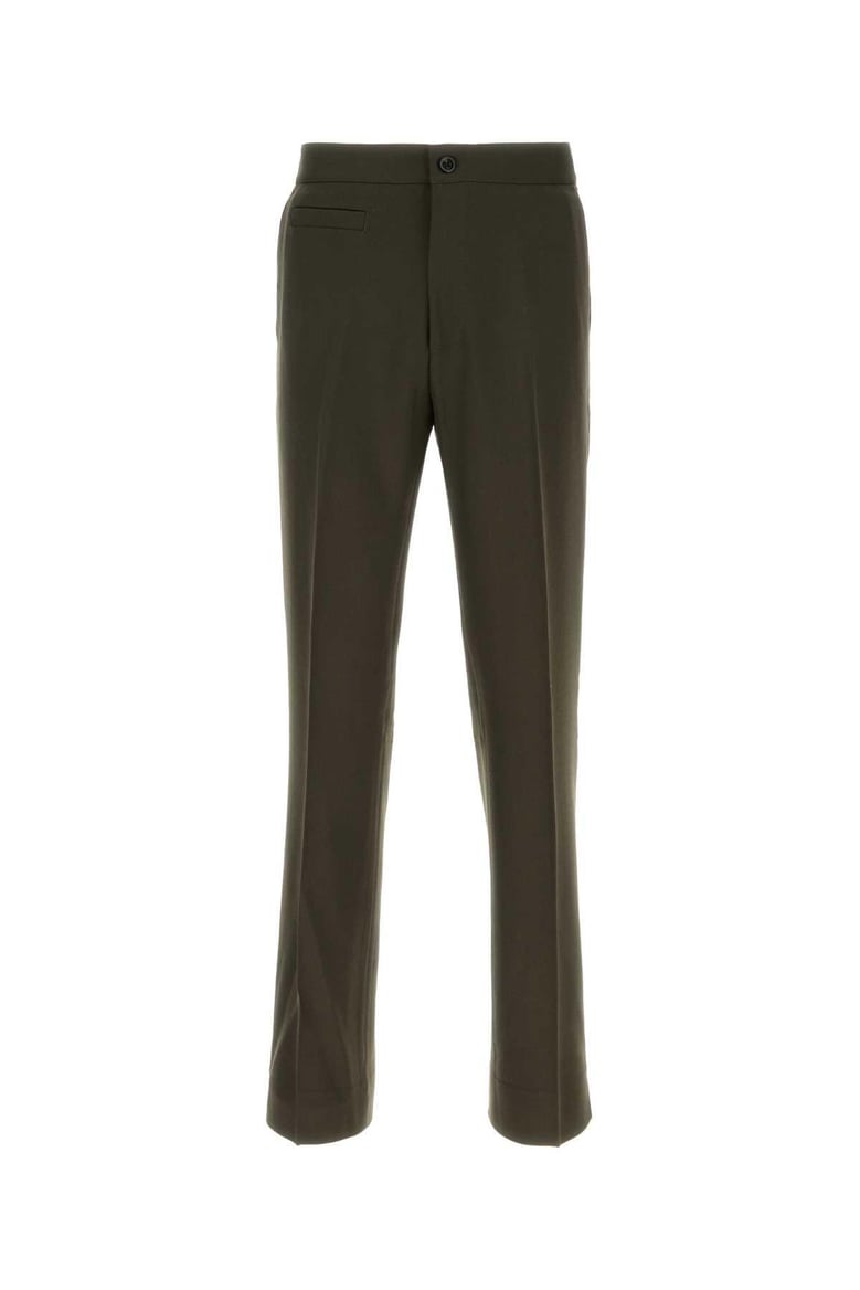 olive green wool pant by Selfnex