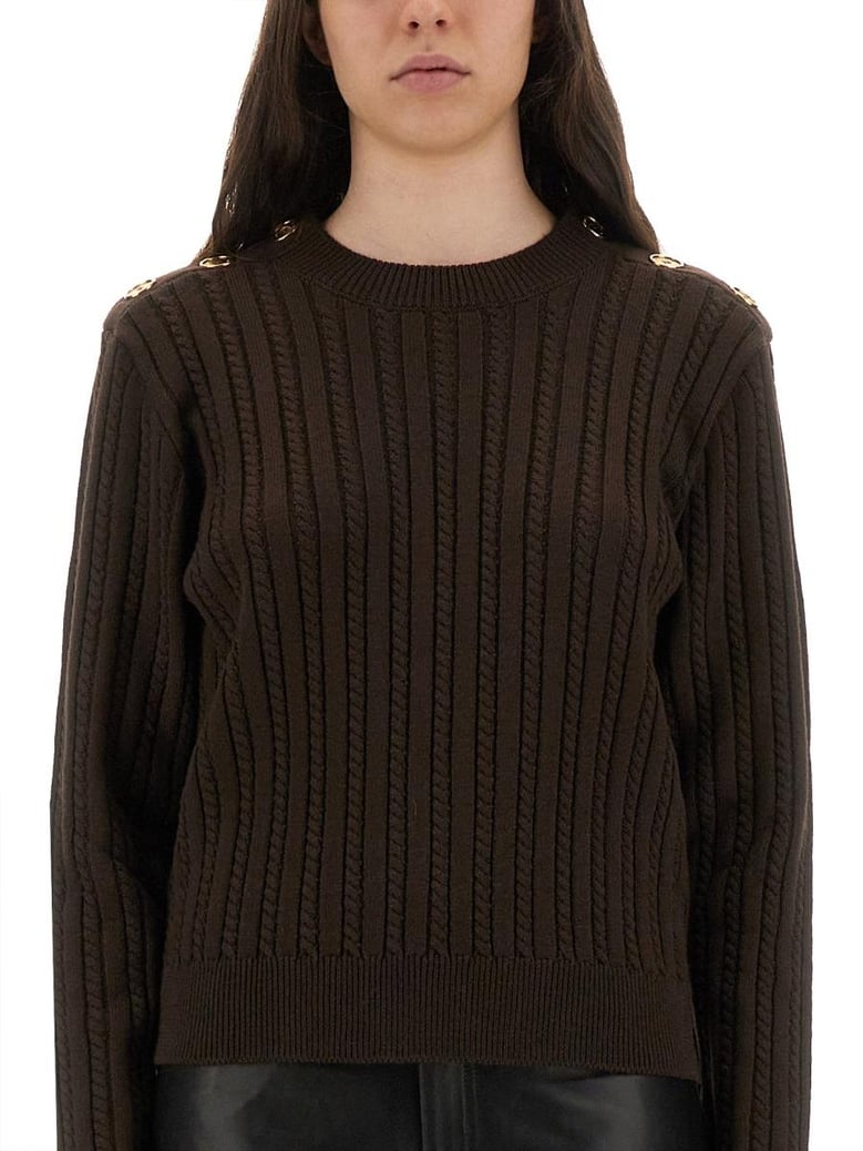 wool sweater with button detail by Selfnex