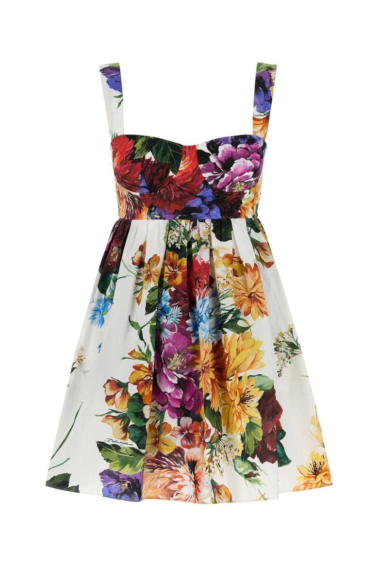 bouquet print poplin dress by Selfnex