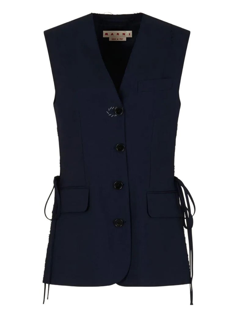 wool waistcoat with side slits by Selfnex