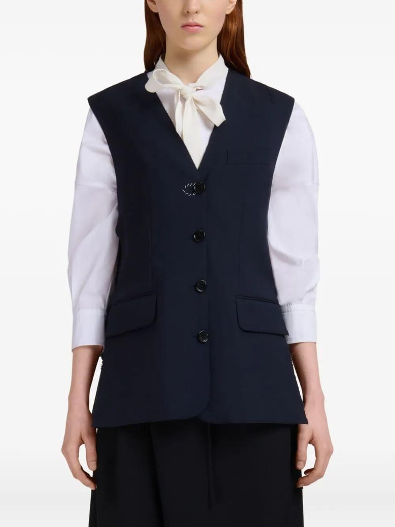 wool waistcoat with side slits by Selfnex
