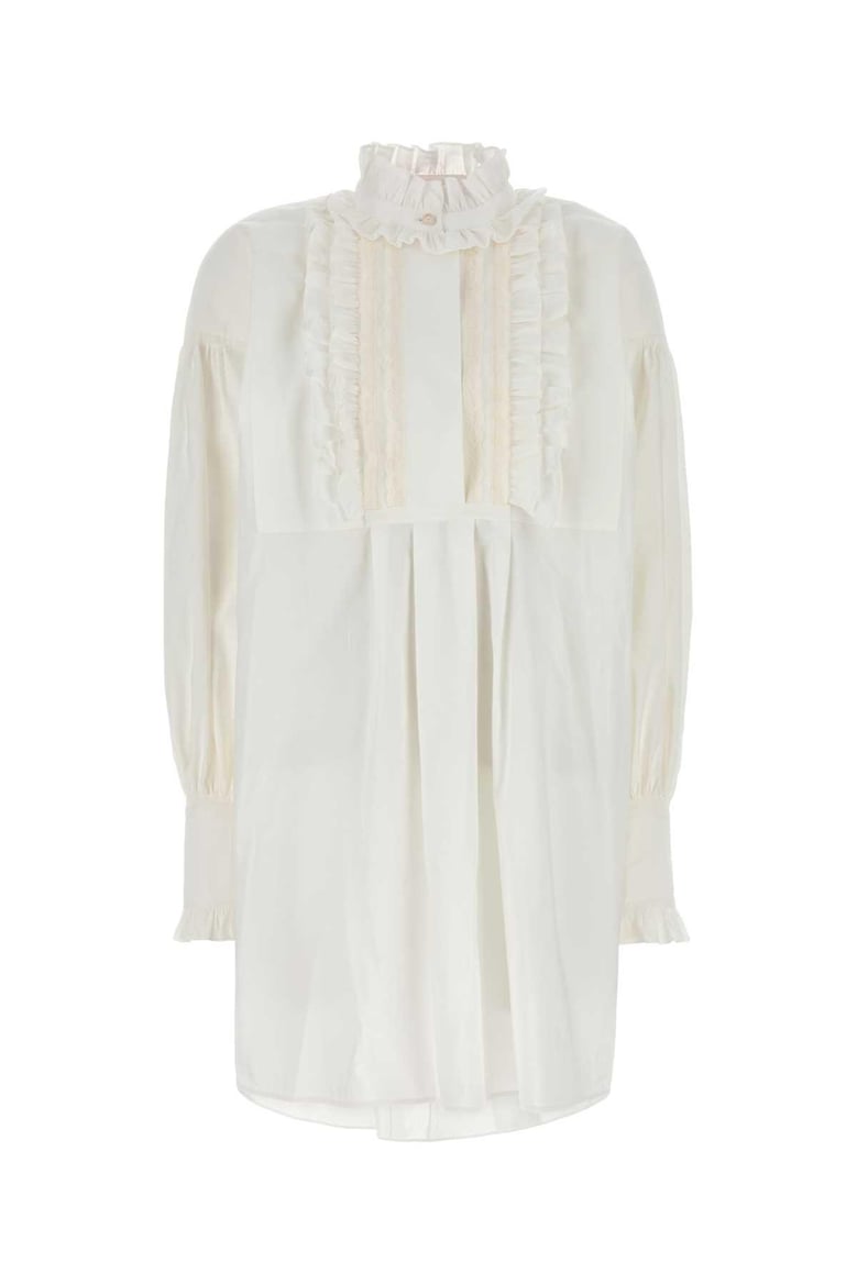 white cotton blend dress by Selfnex