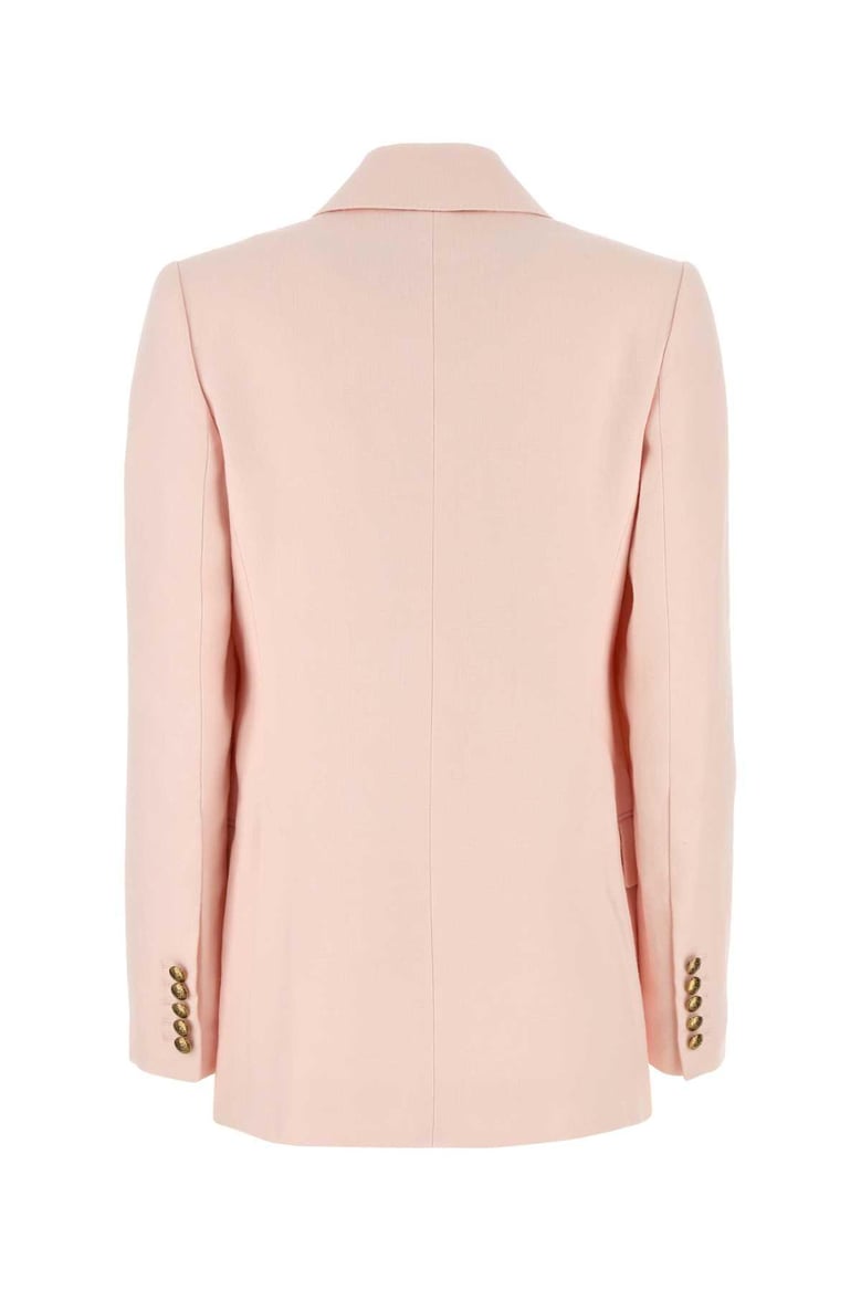 pastel pink linen crush blazer by Selfnex