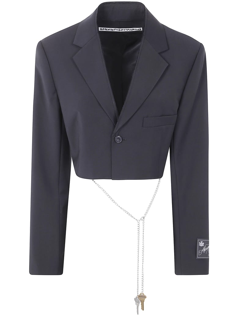 cropped blazer with chain by Selfnex