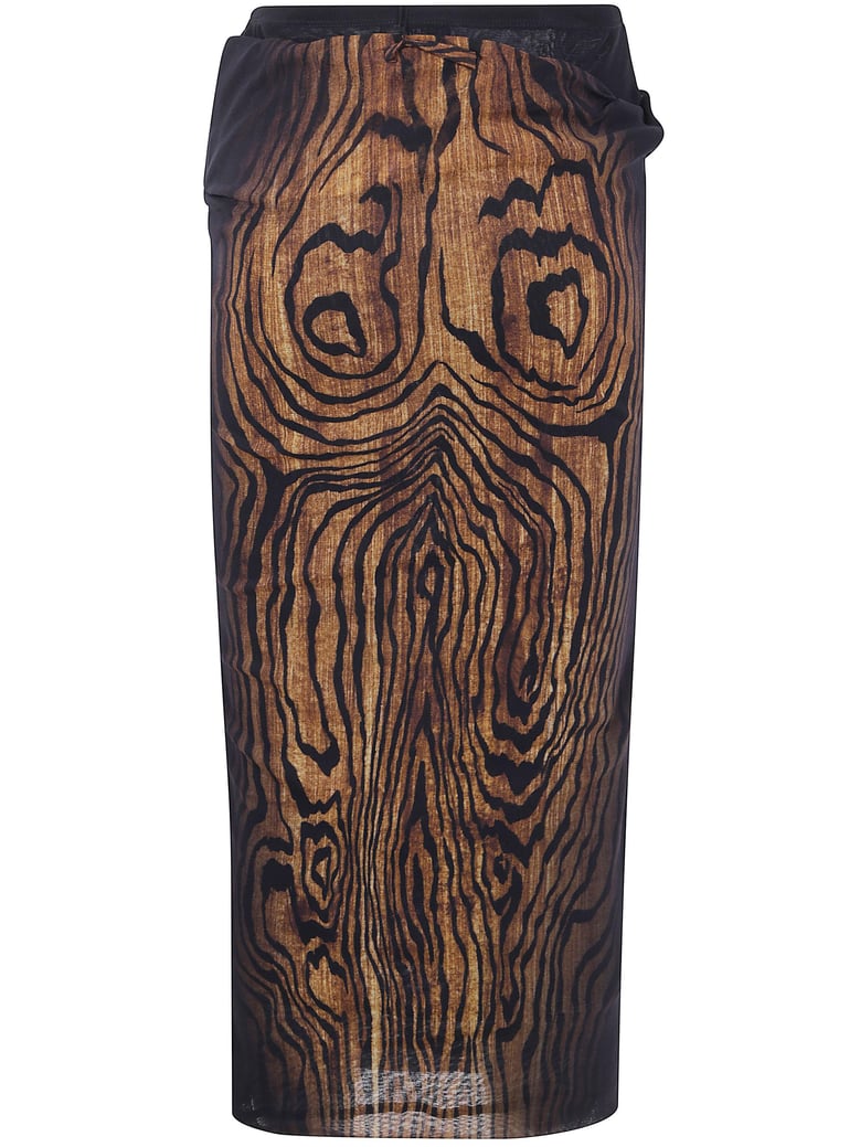 mesh skirt double layer printed wood by Selfnex
