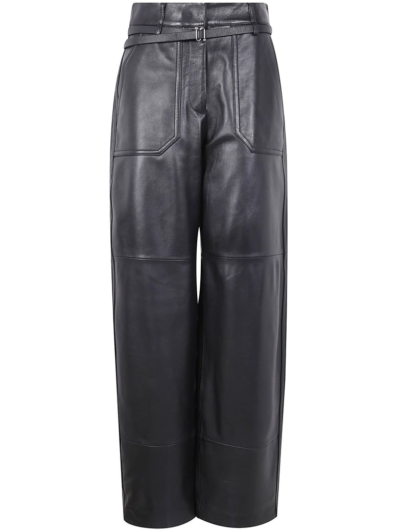 leather garbo trousers by Selfnex
