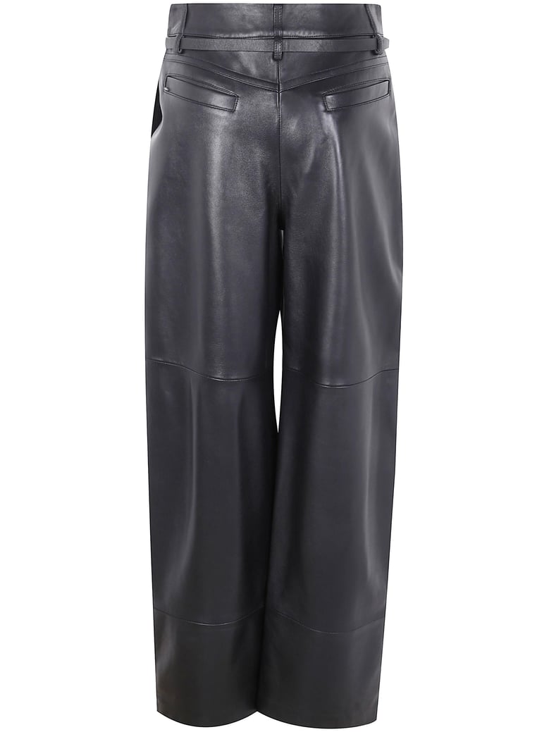 leather garbo trousers by Selfnex