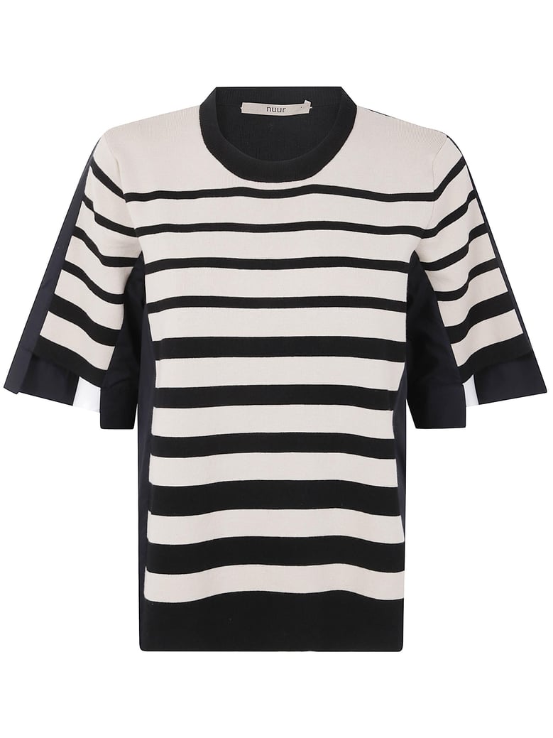 crew neck striped sweater by Selfnex