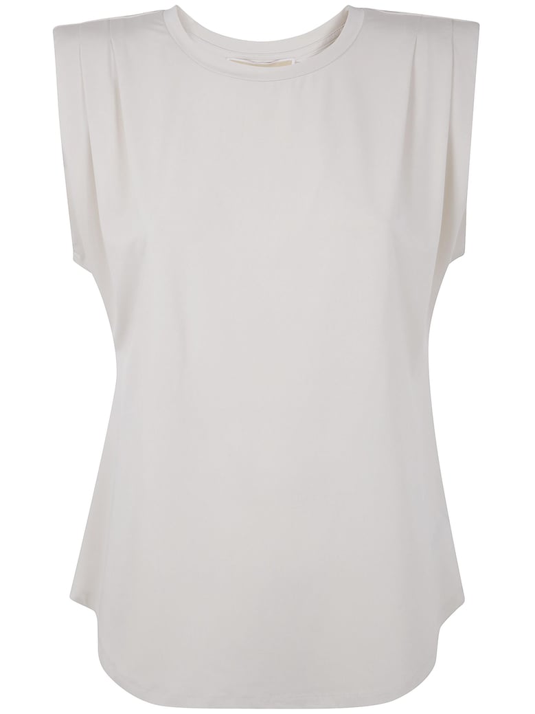 crew neck pleated top by Selfnex