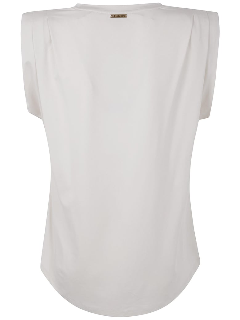 crew neck pleated top by Selfnex