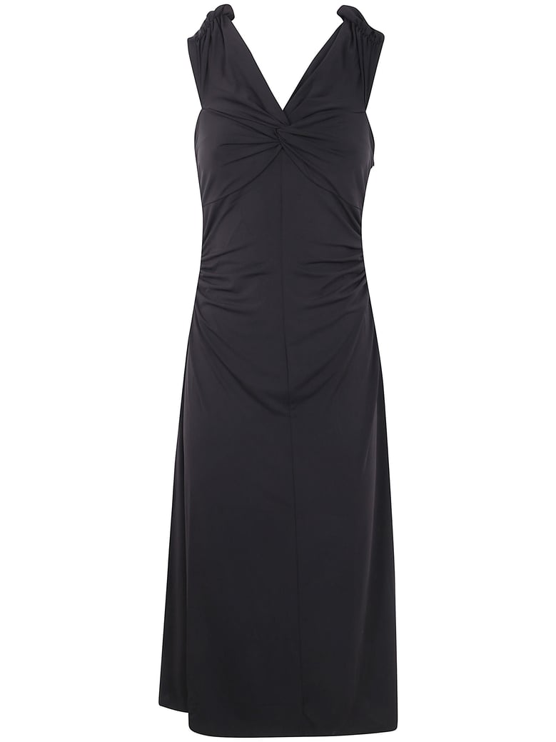 off shoulder twist midi dress by Selfnex