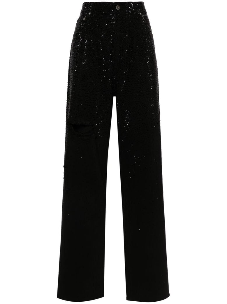 black cotton trousers by Selfnex
