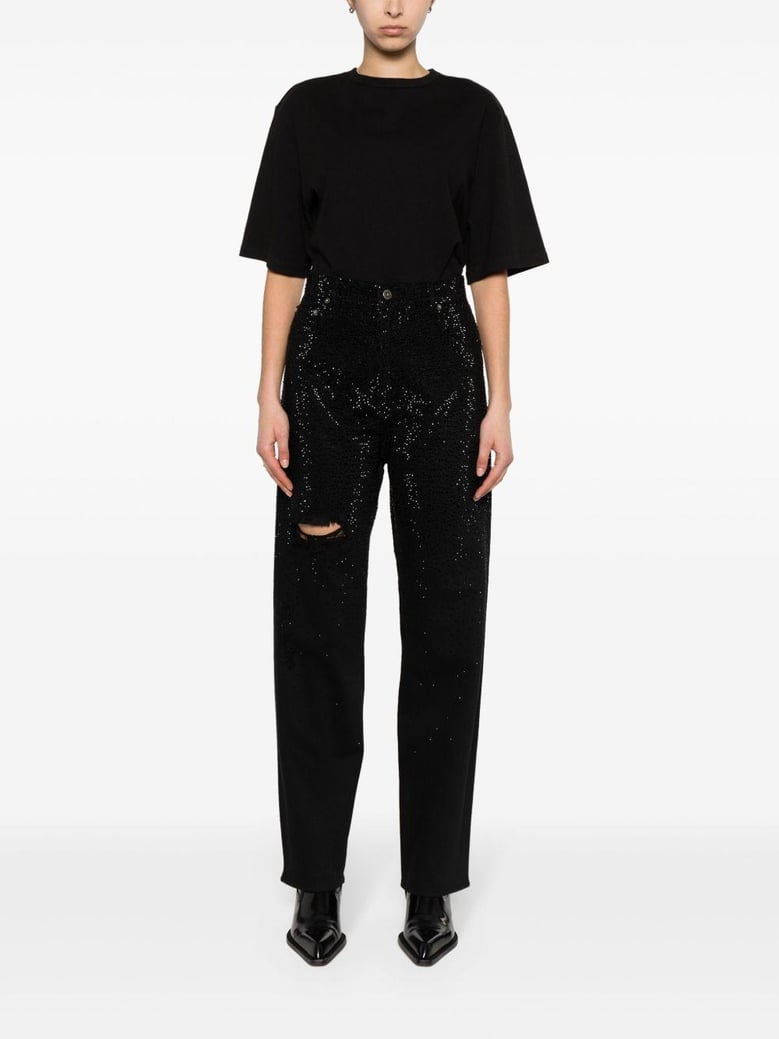 black cotton trousers by Selfnex