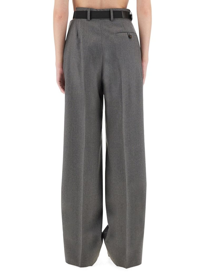 grey wool blend trousers by Selfnex