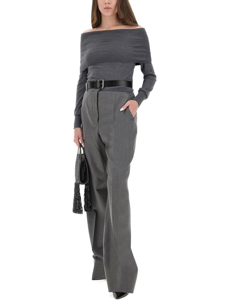 grey wool blend trousers by Selfnex
