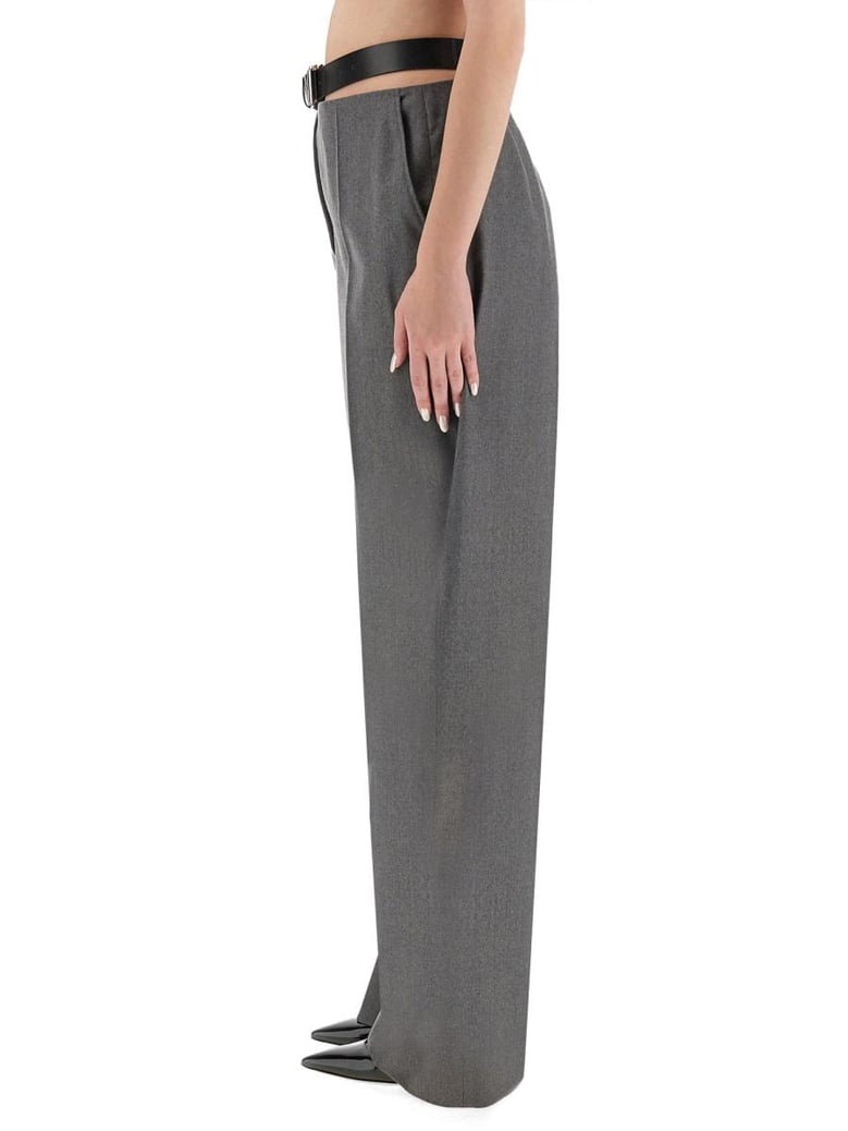 grey wool blend trousers by Selfnex