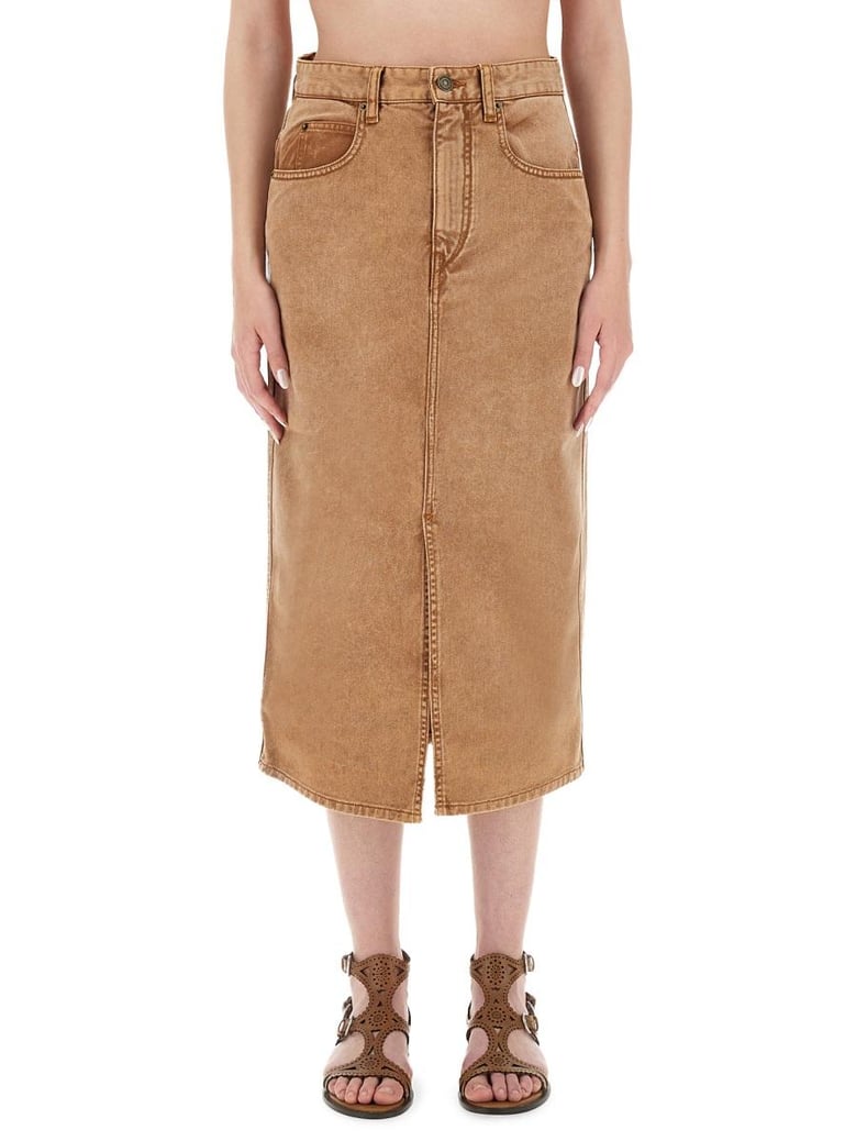beige lyocell cotton jeans by Selfnex