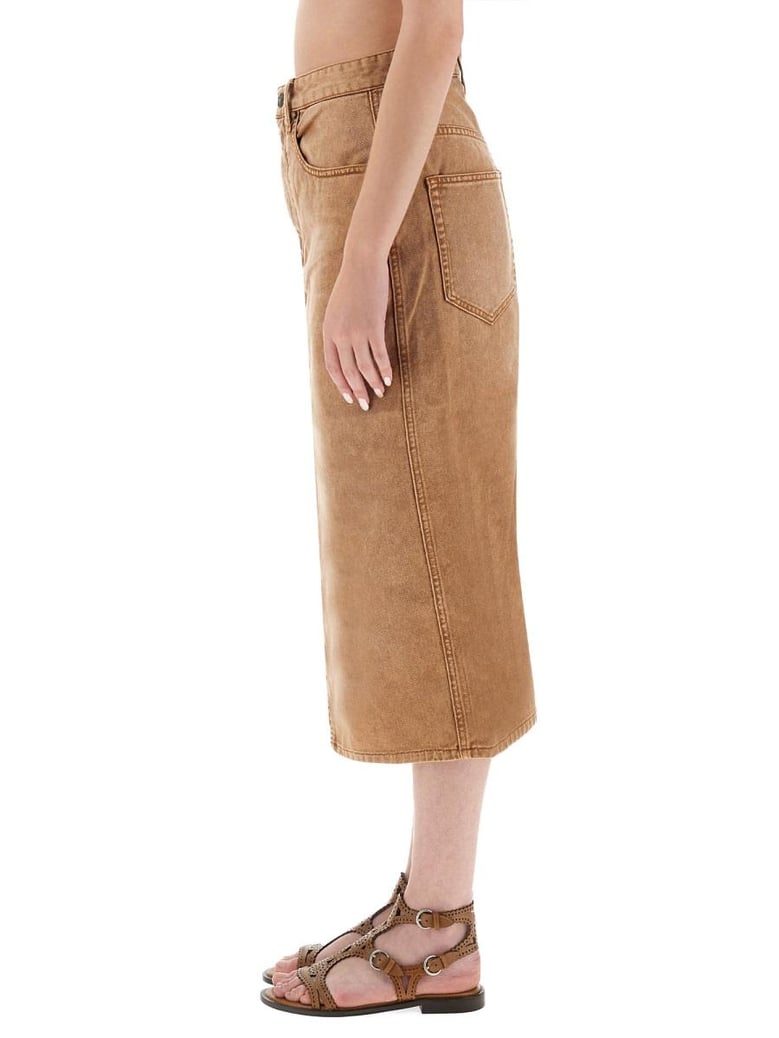 beige lyocell cotton jeans by Selfnex