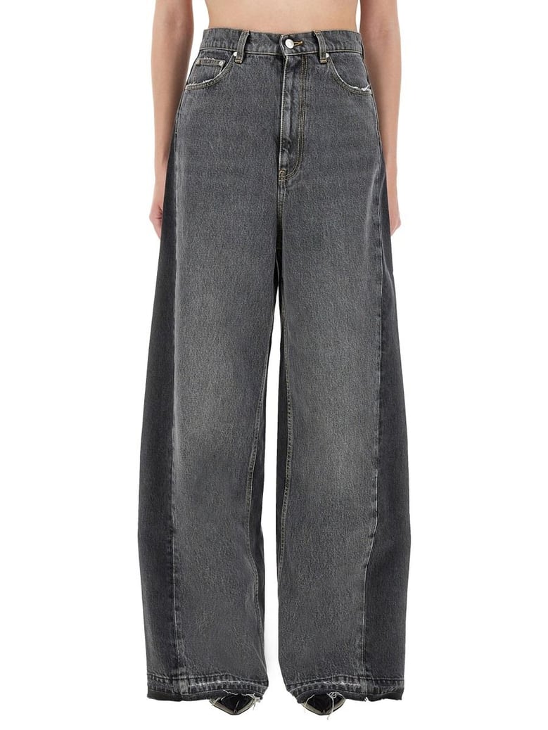 black cotton blend jeans by Selfnex