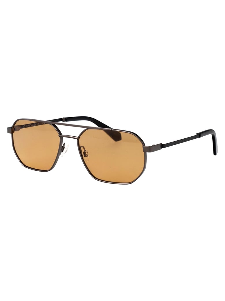 matte dark gunmetal metal sunglasses by Selfnex