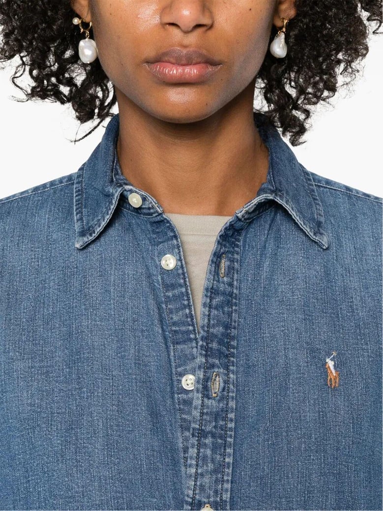 embroidered logo shirt by Selfnex
