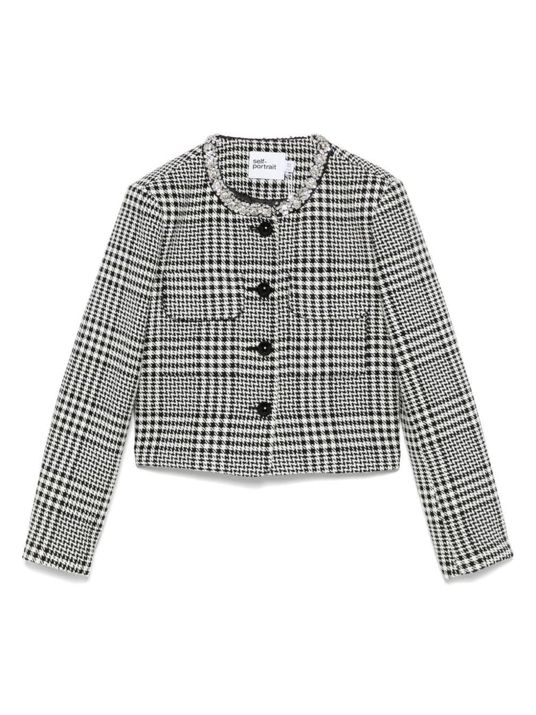 wool blend checked jacket by Selfnex