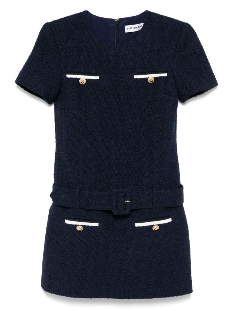 boucle mini dress by Selfnex