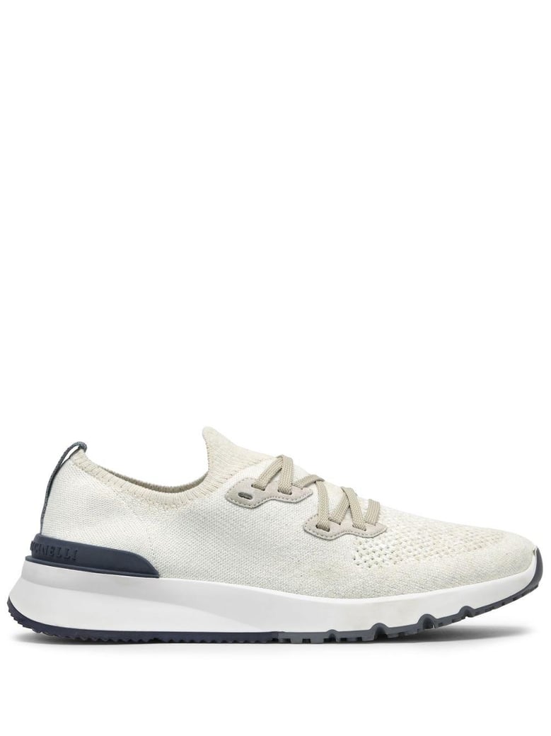 cotton chiné knit runner sneakers by Selfnex