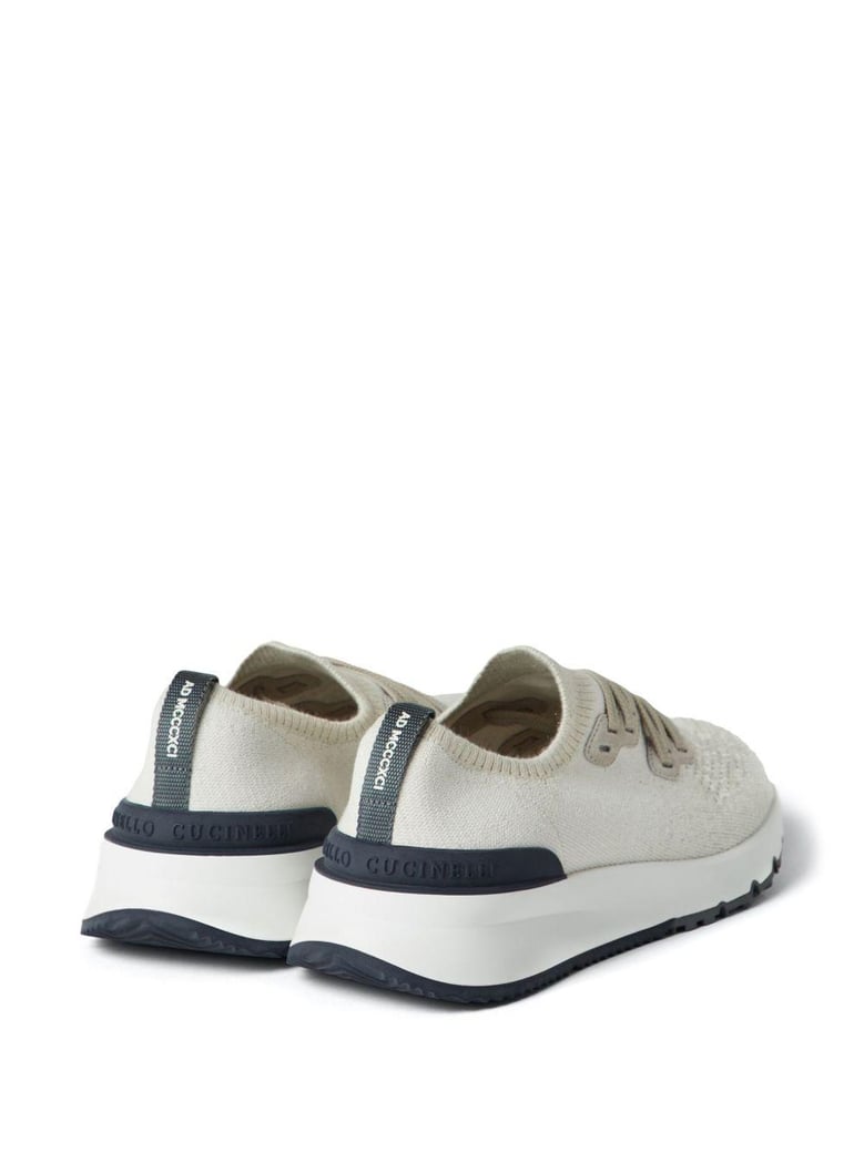 cotton chiné knit runner sneakers by Selfnex