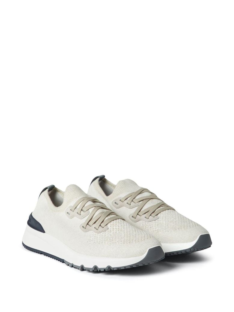 cotton chiné knit runner sneakers by Selfnex