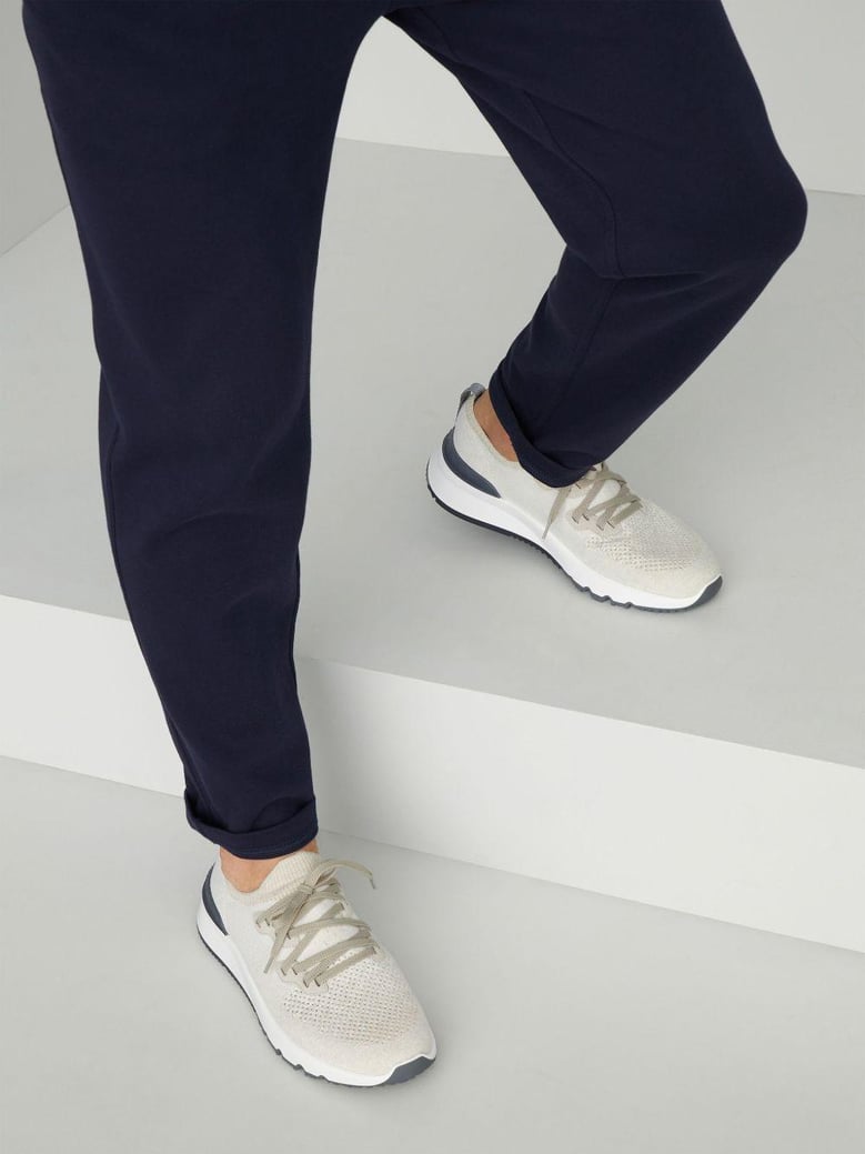 cotton chiné knit runner sneakers by Selfnex