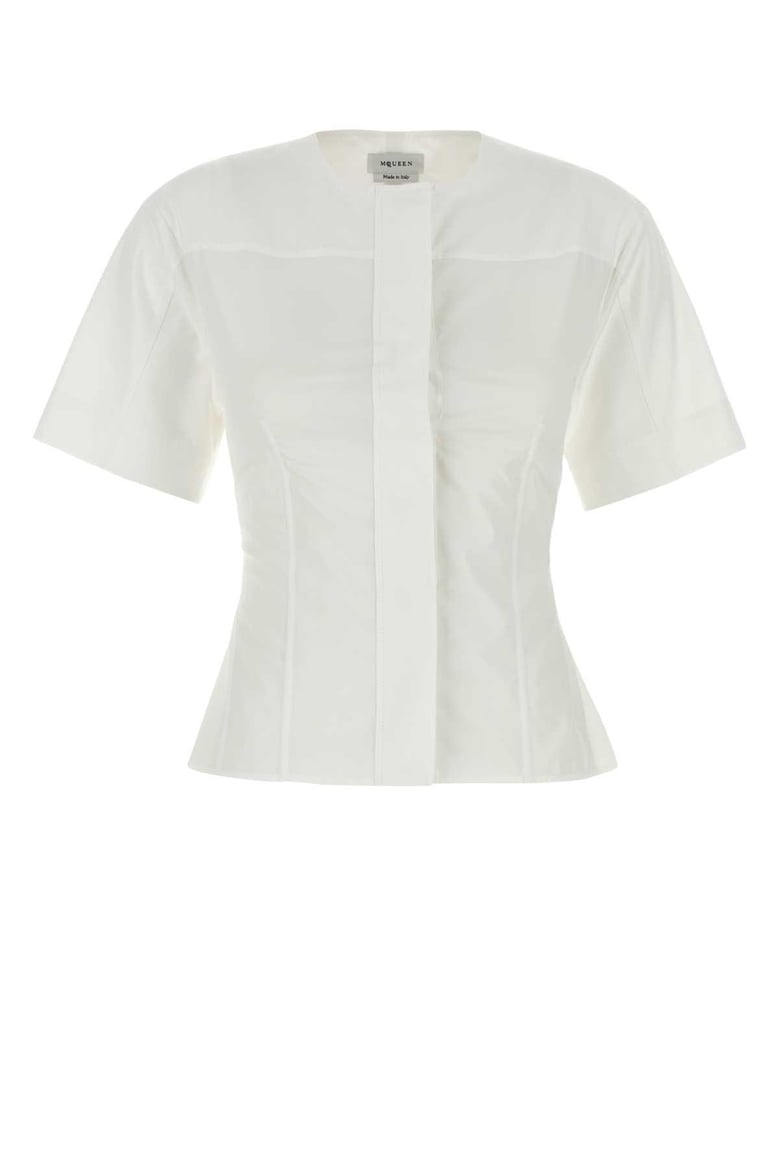 white corset shirt in poplin by Selfnex