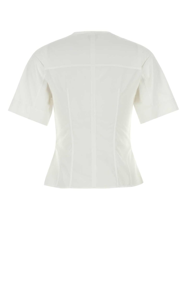 white corset shirt in poplin by Selfnex