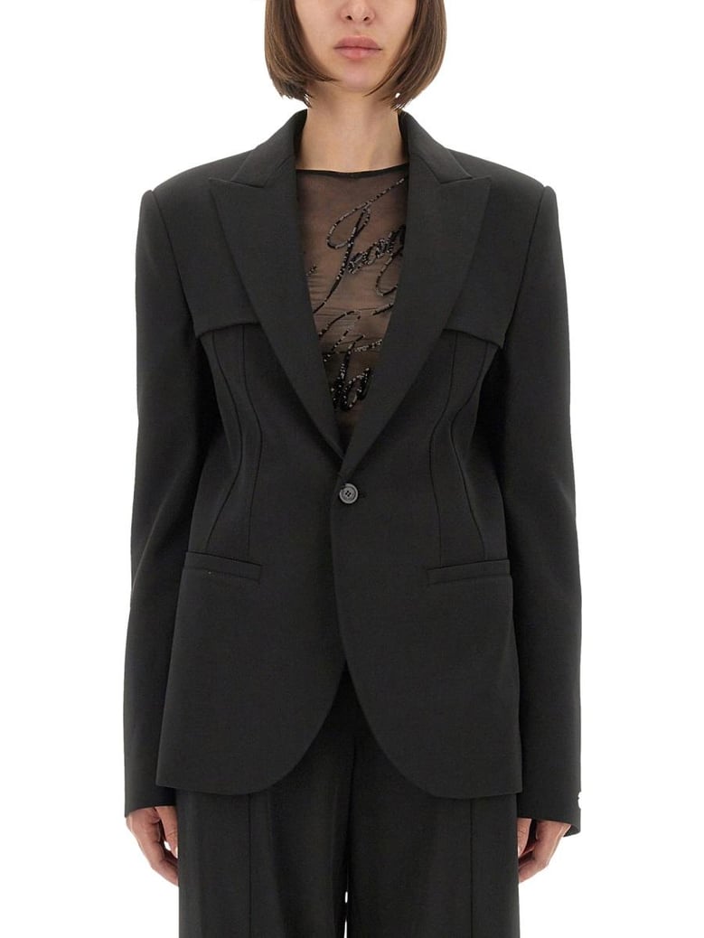 black polyamide elastane jackets by Selfnex